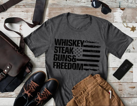 Whisky Steak & Freedom Tee